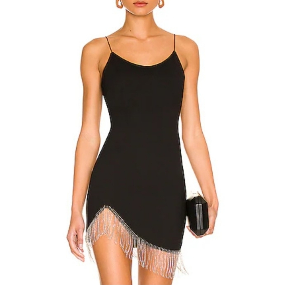 Superdown Black Elaine Fringe Dress Size S Sexy Clubbing Date Cocktail Holiday